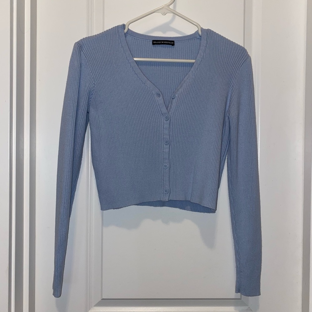 Blue Button Down Sweater, Barely Worn! - image 1